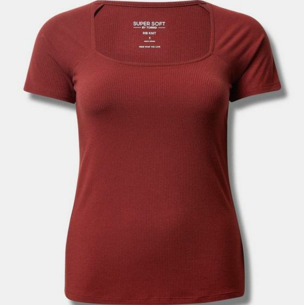 Torrid rib square neck top